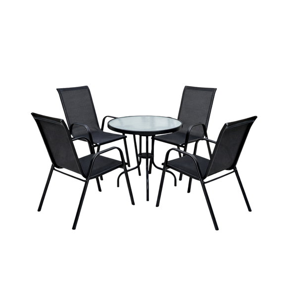 Garden Patio Furniture Set - 4 Seater, Durable, Modern - 5 Piece Set