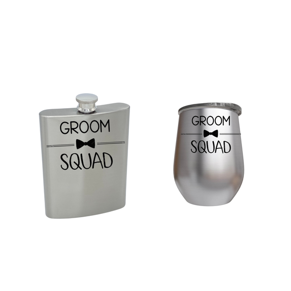 Groom Tumbler and Hip Flask
