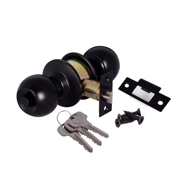 Yale Round Cylindrical Knobset – Matte Black