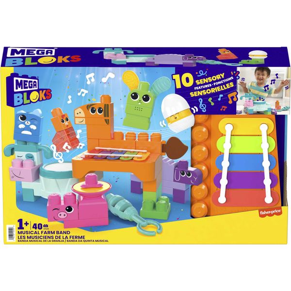 Mega Bloks Musical Farm Band Sensory Block Toy (45 Pieces)