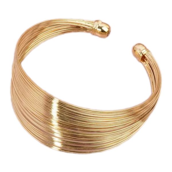 Women Layered Iron Gold Non-Closure Fashion Bangle