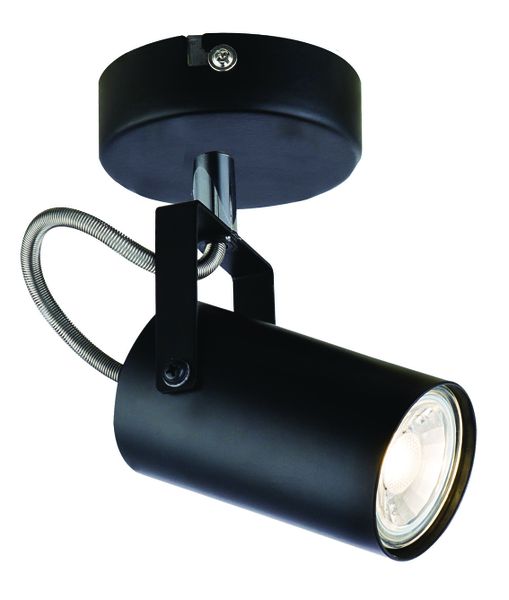 Black Metal and Polished Chrome Spotlight