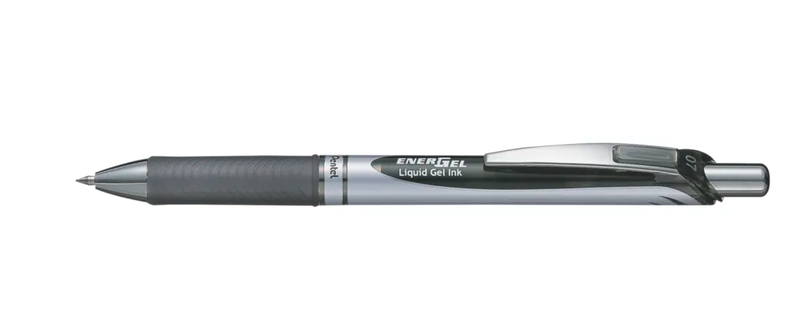 Pentel - Energel Retractable Rollerball Pen Liquid Gel Ink 0.7mm - Black