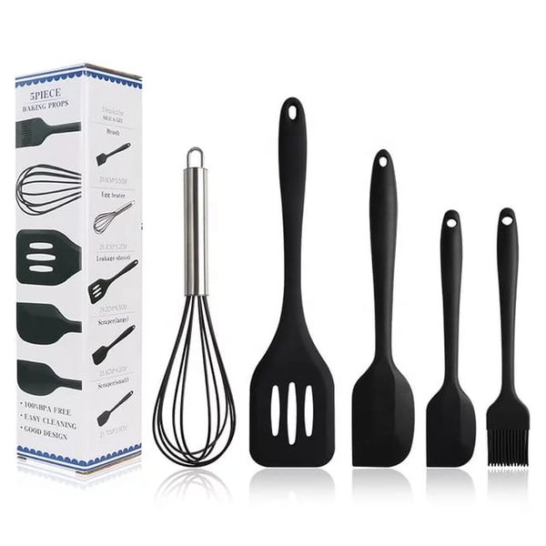 Kitchen Non-Stick Silicone Cooking Utensils of 5 Pieces