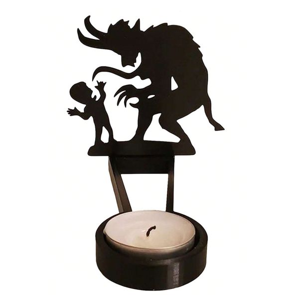 Decor Ornament Shadow Candle Holder Halloween Tealight 15cm Dancing