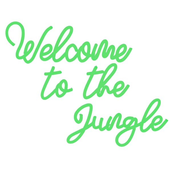 Welcome to The Jungle Neon Sign Green LED Word Neon Light Signs