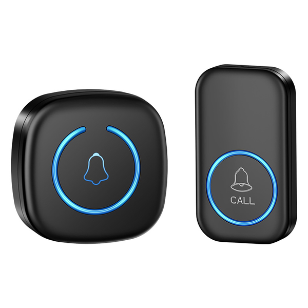 Wireless Doorbell, Easy Installation, Waterproof, Adjustable Volume Black