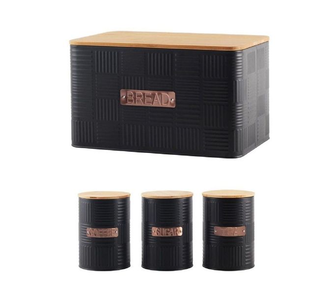 Canister And Bread Bin With Bamboo Lids