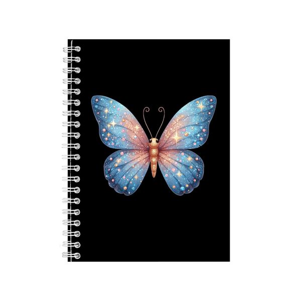 Blue Gold A5 Notebook Spiral Lined Notepad Glitt image