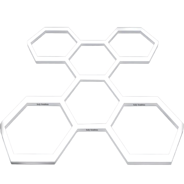Soly Sombras 6 Grids Hexagon Led Light 6500K Bright Honeycomb Hex Lights