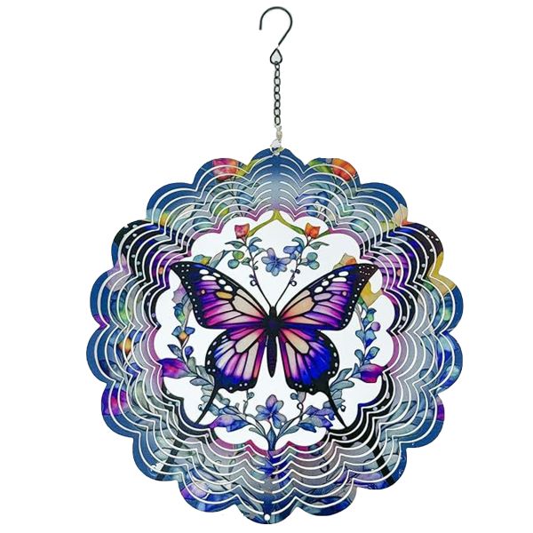 12 inch Gifts 3D Butterflies Hanging Wind Sculptures Garden Decoration