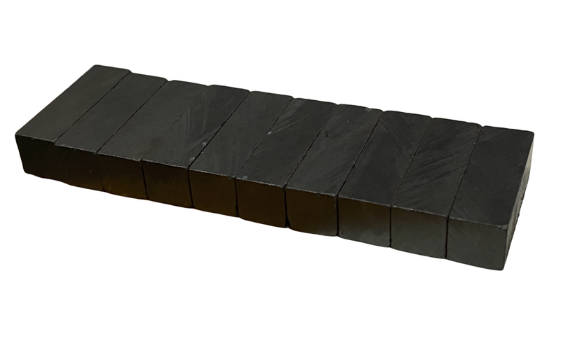 Uncoated Ferrite Block Magnets - 25mm x 8mm x 8mm - Pack of 10
