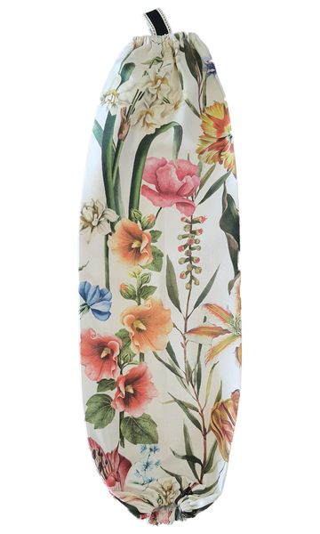 White Plastic Bag Holder With Summer fFowers