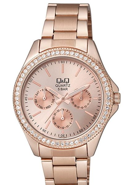 Q&amp;Q-Analog Rose Gold Dial Women's Watch-CE01J010Y
