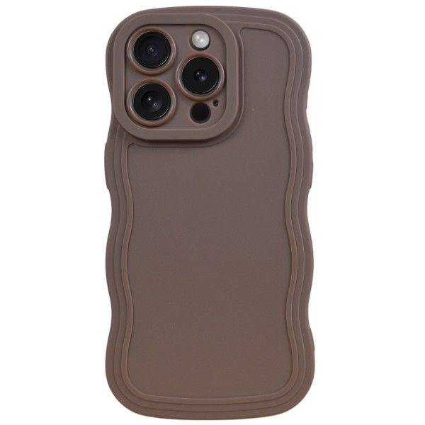 Wave Edge Silicone Phone Cover - iPhone Compatible - iPhone 15 Pro - Brown