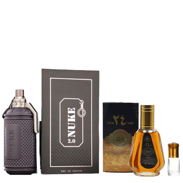 Nuke 2.0 EDP 100ml + Oud 24 Hours 50ml with Perfume Oil