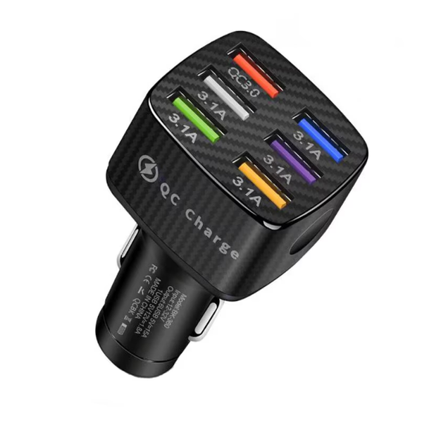 Multi-functional Car Charger, Suitable for Mobile Phones, 6 USB Ports,Black