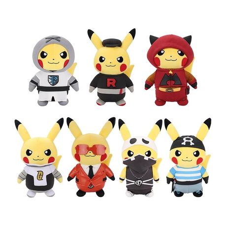 Pikachu plush with red costume