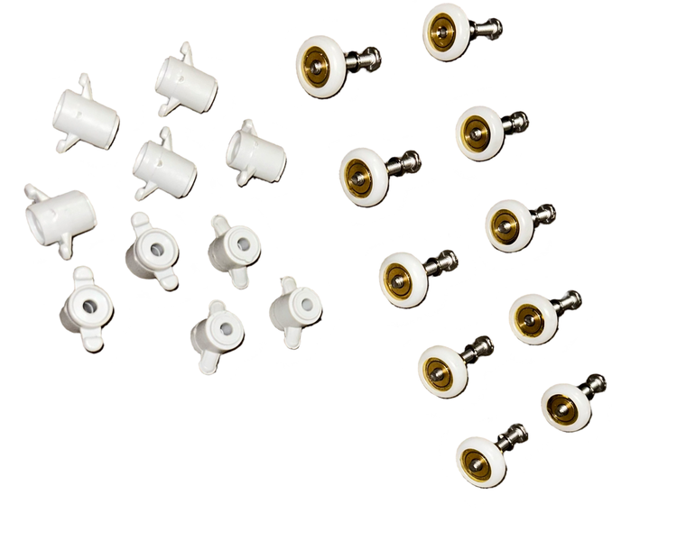 Shower Door Rollers with Screws &amp; Spacers Combo 10