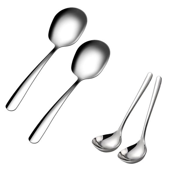 Stainless Steel Economy Serving Spoon Set 2&amp;2
