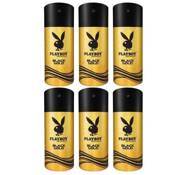PlayBoy - Men Deodorant 150ml - Black Gold - Pack of 6