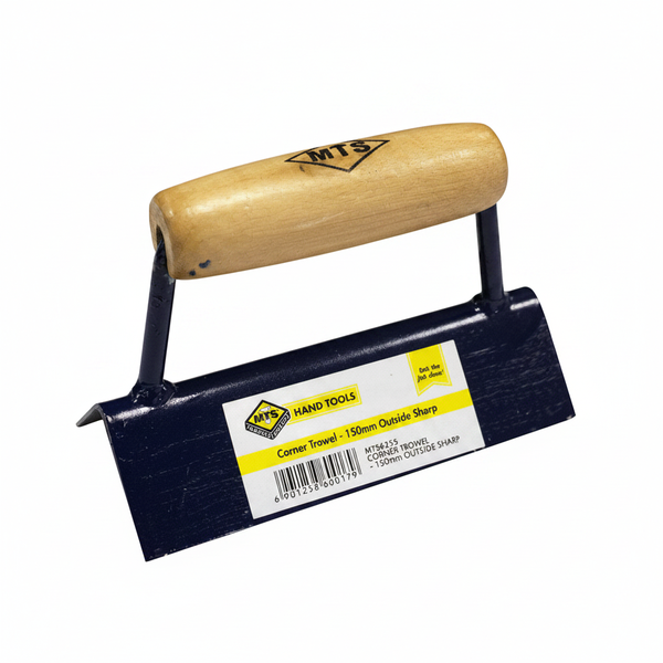 MTS 150mm Corner Trowel with Wooden Handle for Plaster and Cement