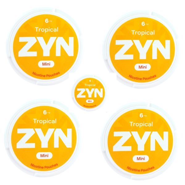 Zyn Mini Nicotine Pouches - Tropical 6mg - 5 Pack (75 Pouches)