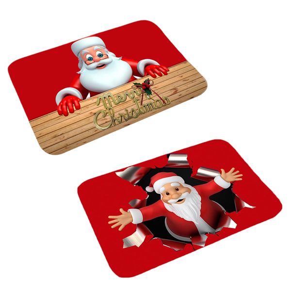 Home Decor Christmas Door Mats Set of 2 (40x60cm) - Santa Claus