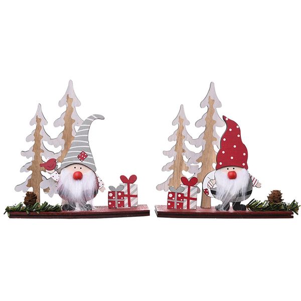 Christmas Ornaments Wooden Pine Cone Tree Forest Old Man Ornaments