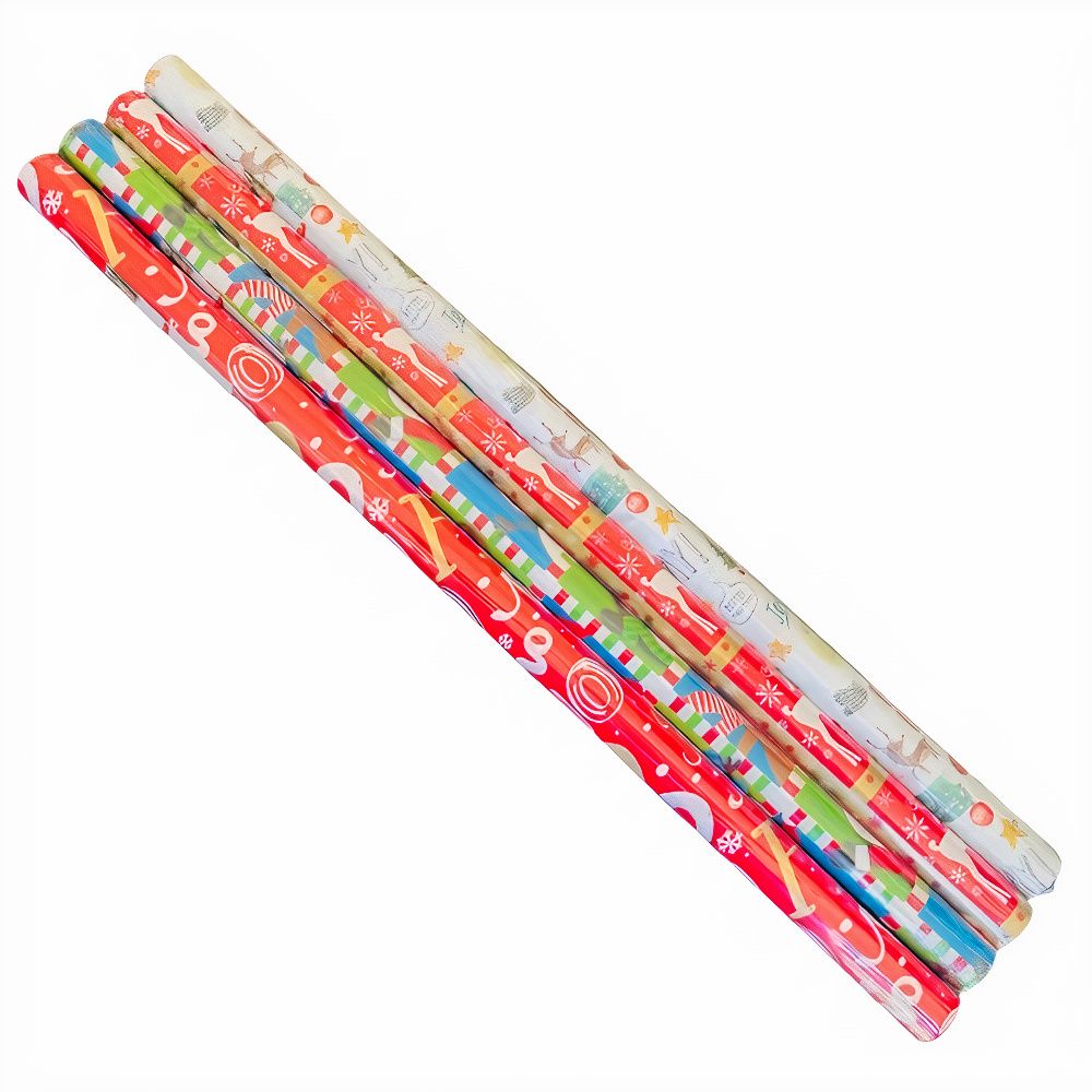 Christmas Gift Wrapping Paper 1m x 70cm (4 Rolls)