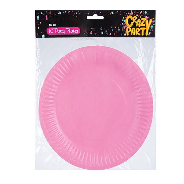 Party Plates - BPA Free - Pink - 23 cm - 10 Pieces - 12 Pack