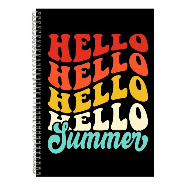 Hello A4 Notebook Spiral and Lined with Surfing Graphic Notepad Present 097
