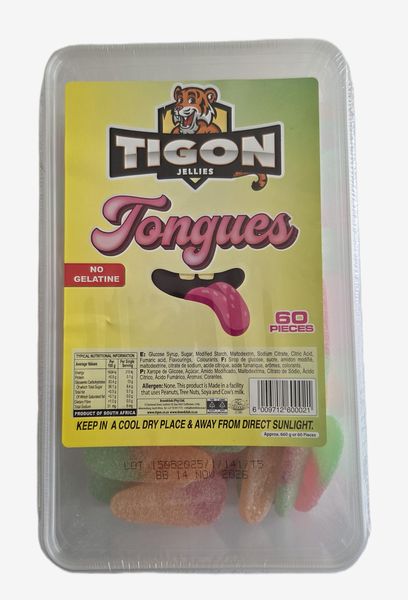 Tigon Tongues - Assorted Sweet &amp; Sour Jelly Gummies - 60 Pieces