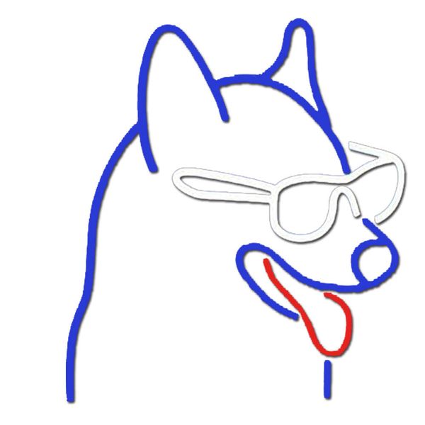 Neon LED Dog Sunglasses, Blue Neon LED Dog Wall Decoration,