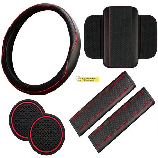 6 Piece Steering Wheel Cover, Car Steering Cover- Non-Slip, Grip, Easy Fit
