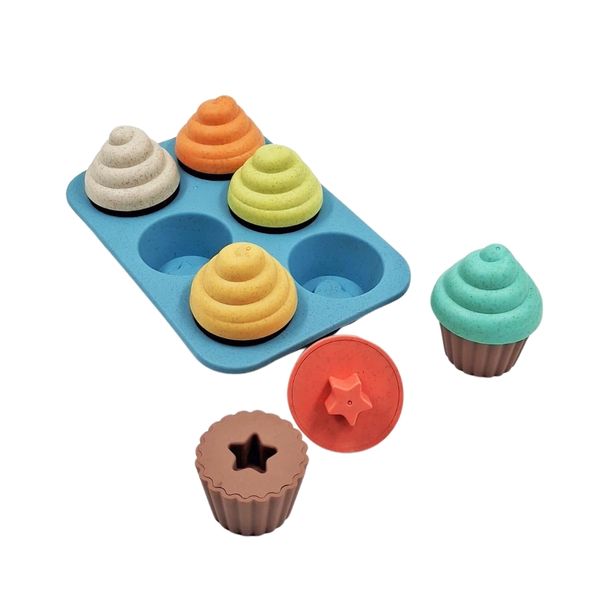 Mingli Toys - Shape Sorter Cupcake Set - Eco-friendly Educational Toy - 13 Pieces
