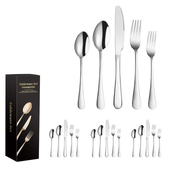 Stainless Steel 20-Piece Flatware, Cutlery Set Service for 4