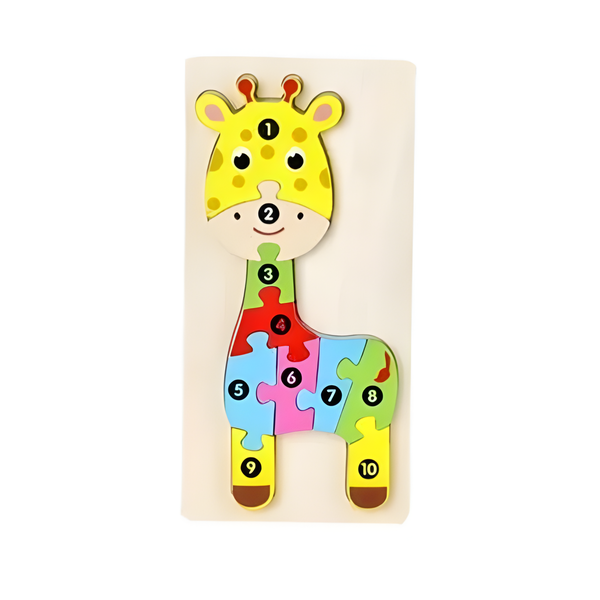 3D Educational Toy Giraffe Jigsaw Wooden Puzzle Block Set