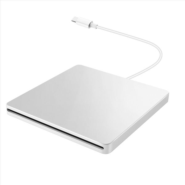 Usb External Cd/Dvd Drive Type C Portable Drive-Free Cd Movies Silver