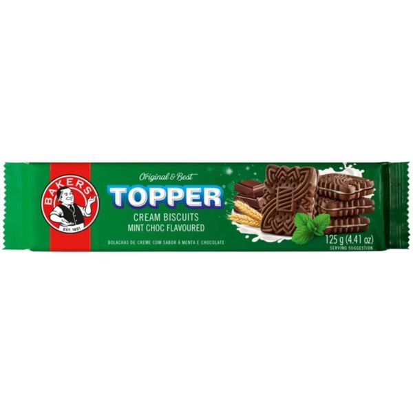 Bakers Topper Choc Mint Biscuits 12 x 125g - Chocolate Mint