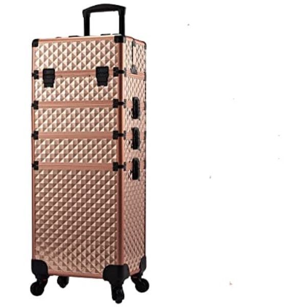 Professional 4 In 1 Cosmetics Makeup Rolling Makeup Case