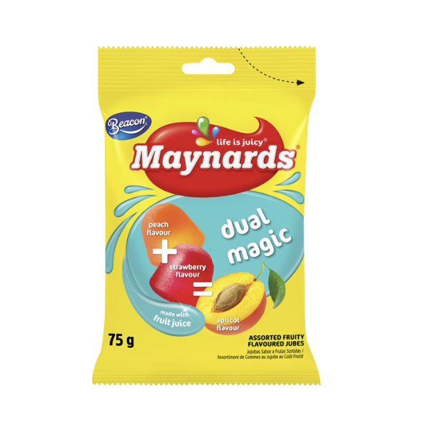 Maynards Fruity Flavours Dual Magic Gummies - 48 x 75g Chewy Sugar