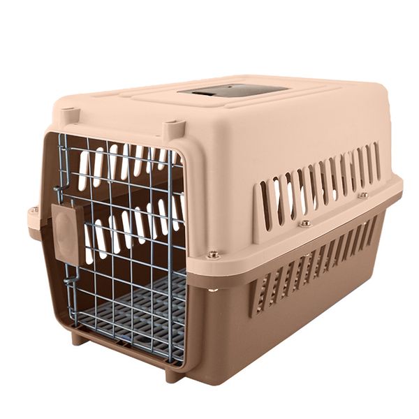 Pet Travel Carrier Box-S size-48x30x32cm/M size-58x37x37cm-Brown