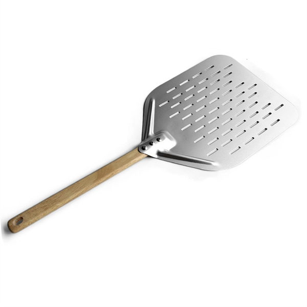 12In Pizza Shovel With Wood Handle Non-Stick Perforated Pizza Shovel
