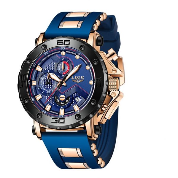 LIGE Men Blue, Gold Formal