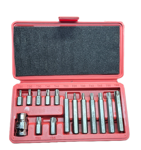 OMS Torx Bits Set Male 1/2 Drive - 15 Piece