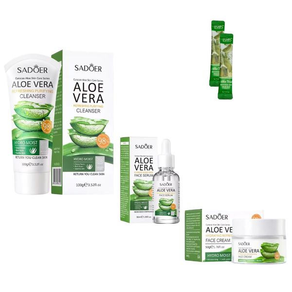 Skincare Kit aloe vera - facewash, nourishing Serum, Moisturizer &amp; Mask