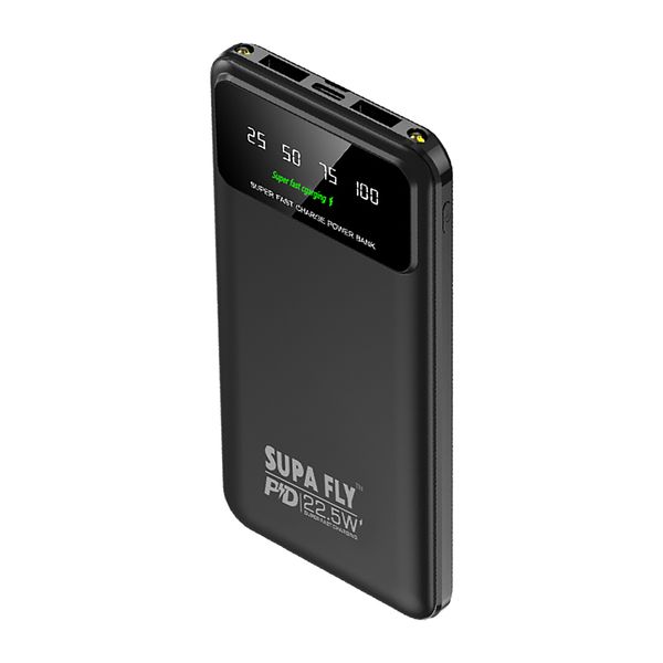 Supa Fly 10 000mAh Fast Charge Powerbank | 22.5w Dual Device | Black