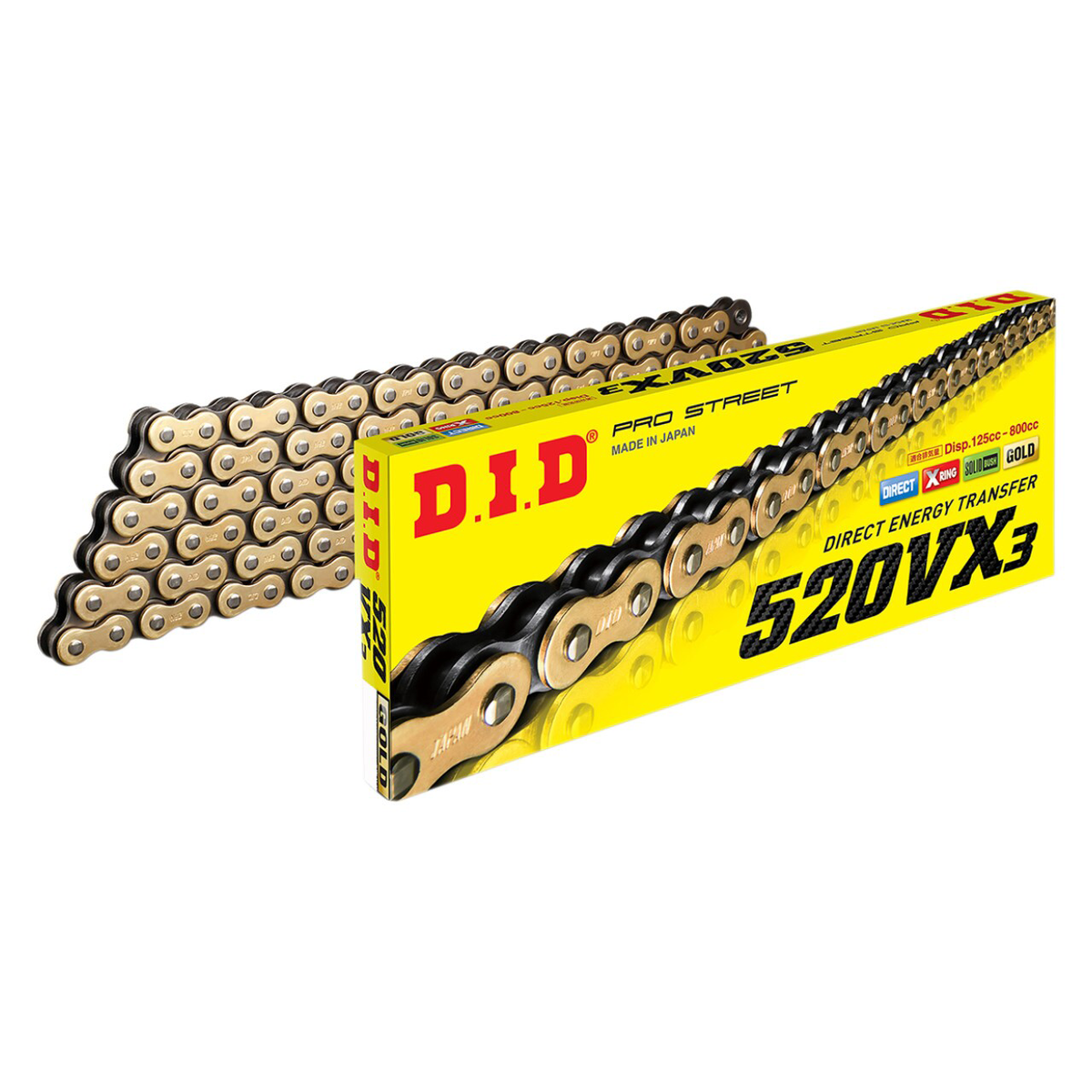 DID 520 VX3 120 link gold X ring chain with rivet link | Shop