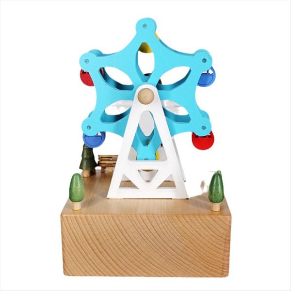 Wooden Colorful Wooden Wheel Music Box - a Personalized Gift